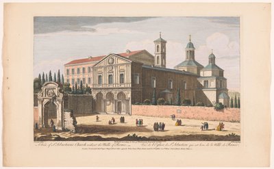 Vista de la Iglesia de San Sebastián Extramuros en Roma Una vista de la Iglesia de San Sebastián sin las murallas de Roma (título sobre el objeto) Roma (título de la serie) de Robert Sayer