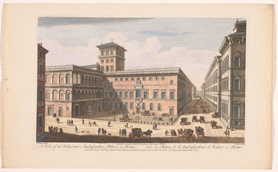Gezicht op het Palazzo Venezia te Rome Una vista del Palacio de Embajadores de Venecia en Roma (título sobre objeto) Roma (título de la serie) de Robert Sayer