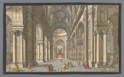 Vista del interior de la Catedral de San Pablo en Londres Una vista interior de St. Pauls en Londres (título sobre objeto) Londres (título de la serie) de Robert Sayer