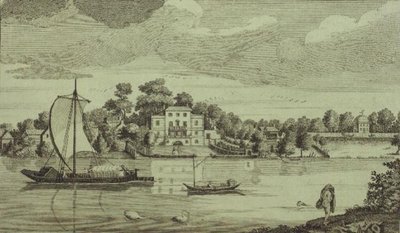 Vista de la casa del célebre Sr. Pope en Twickenham, c.1750 de Robert Sayer