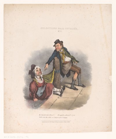 caricatura, con, borracho, hombre y mujer Selecciones de Seymour. no. 2 (título en el objeto) de Robert Seymour (attributed to)