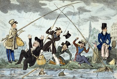 Waltonising o pescador de tierras verdes, c.1830 de Robert Seymour