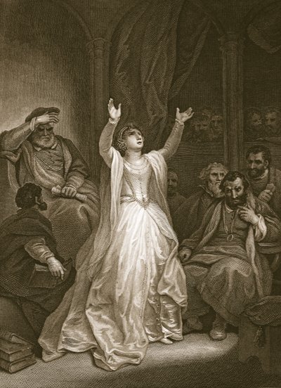 Condena de Ana Bolena, grabado por George Noble, ilustración de 