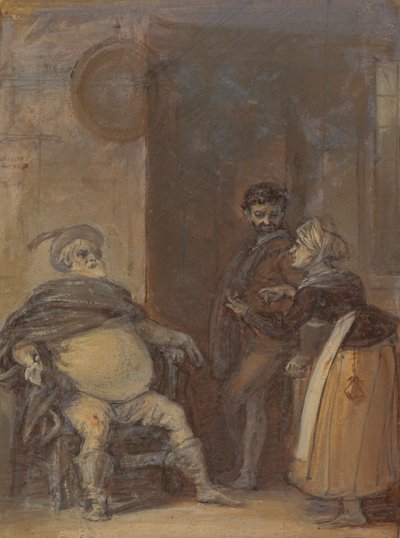 Falstaff con Mistress Quickly y Bardolph de Robert Smirke