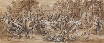 Figura Estudio de una celebración bacanal en un paisaje boscoso de Robert Smirke