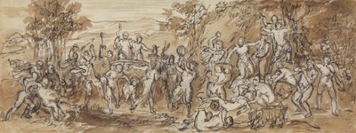 Figura Estudio de una celebración bacanal en un paisaje boscoso de Robert Smirke