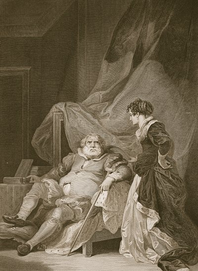 Enrique VIII y Catalina Parr, grabado por George Noble, ilustración de 