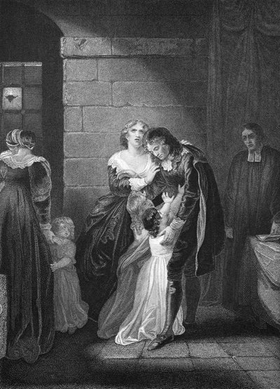 Última entrevista de Lord W. Russel con su familia, grabado por A.H. Payne de Robert Smirke