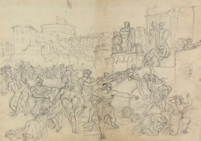 Boceto de godos entrando en Roma, de la obra de Shakespeare, Tito Andrónico de Robert Smirke