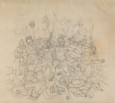 Esbozo de una escena de batalla, de la obra de Shakespeare, Titus Andronicus de Robert Smirke