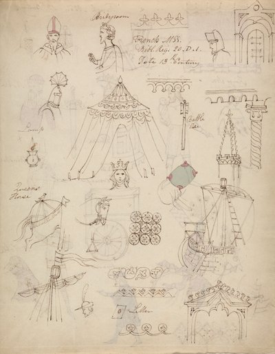 Estudios de un registro bíblico francés MSS de Robert Smirke