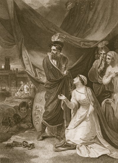 La rendición de Calais, grabado por A. Smith, ilustración de 