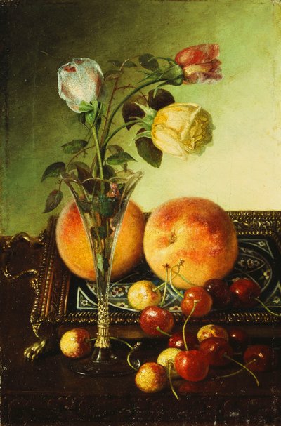 Rosas, duraznos y cerezas, 1891 de Robert Spear Dunning