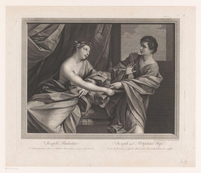 José y la esposa de Potifar Josephi Pudicitia / Joseph y la esposa de Potifar (título sobre el objeto) de Robert Strange