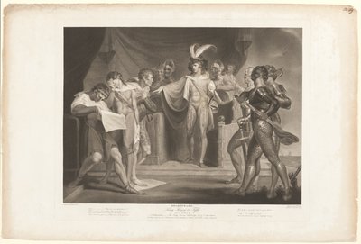 El rey Enrique condenando a Cambridge, Scroop y Northumberland de Robert Thew
