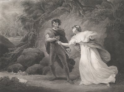 Pisanio e Imogen Shakespeare, Cymbeline, Acto 3, Escena 4..., publicado por primera vez en 1801, reeditado en 1852 de Robert Thew