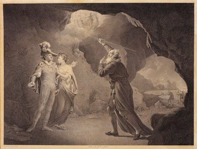 Próspero, Fernando y Miranda. De "La Tempestad" de William Shakespeare, acto 4, escena 1 de Robert Thew