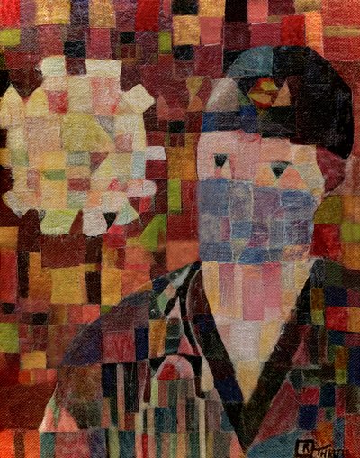 Retrato abstracto con máscara de Robert Thirtle