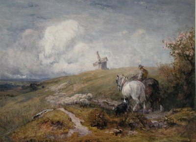 Conduciendo ovejas en los South Downs de Robert Thorne Waite