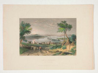 Center Harbour, lago Winnipesaukee, ilustración para Nathaniel Parker Willis de Robert Wallis