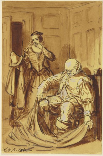Falstaff und Frau Ford (Szene aus Die lustigen Weiber von Windsor, 4.2) de Robert Walter Weir