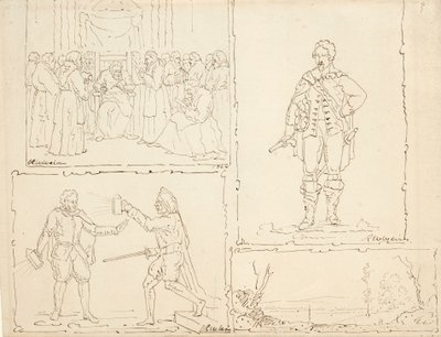 Cuatro bocetos, 1824 de Robert Walter Weir