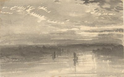 Paisaje - Nubes, Agua, Velero de Robert Walter Weir
