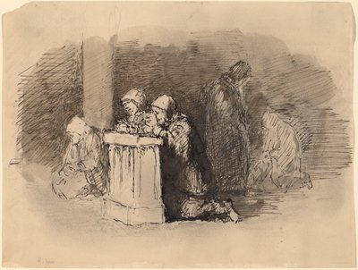 Figuras rezando en una iglesia, Florencia de Robert Walter Weir