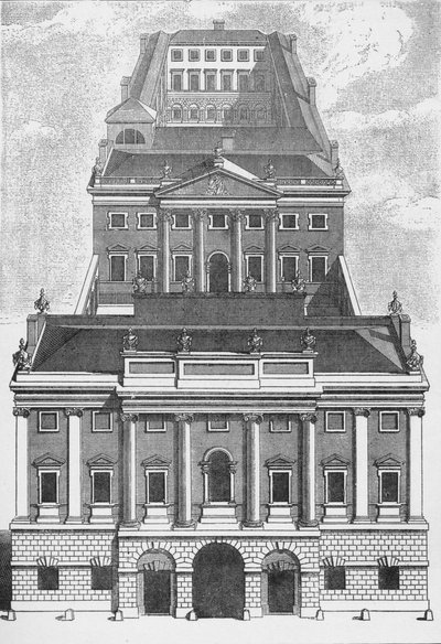 Vista en perspectiva del Banco de Inglaterra de Robert West