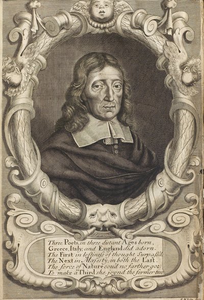 Retrato de John Milton 1608-1674. Frontispicio de El paraíso perdido, 1688 de Robert White