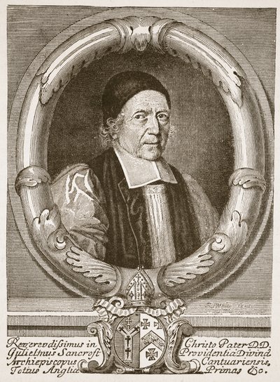 William Sancroft, arzobispo de Canterbury, ilustración de 