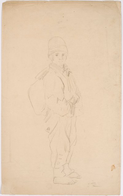 Niño mendigo con una bolsa a la espalda de Robert Wilhelm Ekman