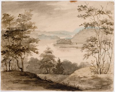 Paisaje con río serpenteante de Robert Wilhelm Ekman
