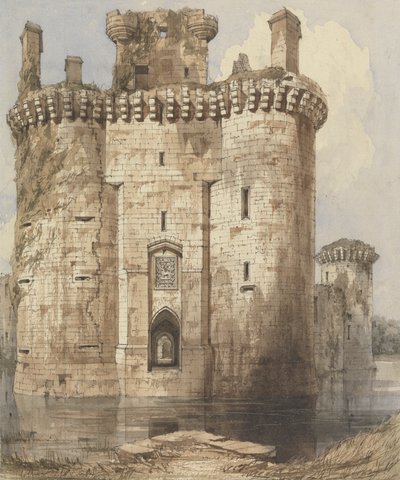 Entrada y torres laterales del castillo de Caerlaverock de Robert William Billings