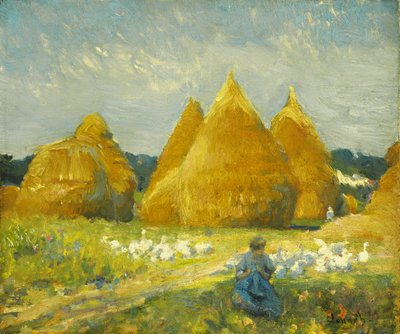 Reuniendo gansos de Robert William Vonnoh