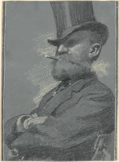 Hombre con Sombrero de Copa, Fumando un Cigarro de Robert William Vonnoh