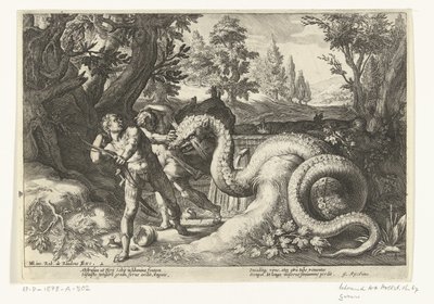 Compañeros de Cadmo devorados por un dragón Metamorfosis de Ovidio (título de la serie) de Robert de Baudous
