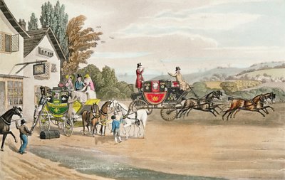 Un correo y coche de etapa de Londres de Robert the Elder Havell