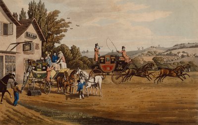 Un coche de correos y de etapa de Londres de Robert the Elder Havell
