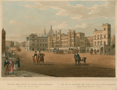 Vista de las Casas de los Lores y los Comunes desde Old Palace Yard de Robert the Elder and Younger Havell