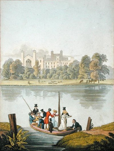 Eton College y el ferry sobre el Támesis, de 