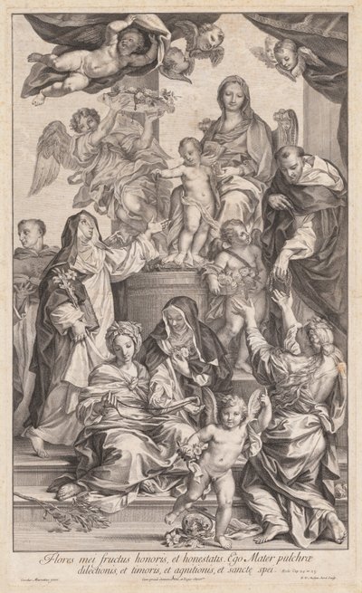 Virgen y niña con santos de Robert van Audenaerd