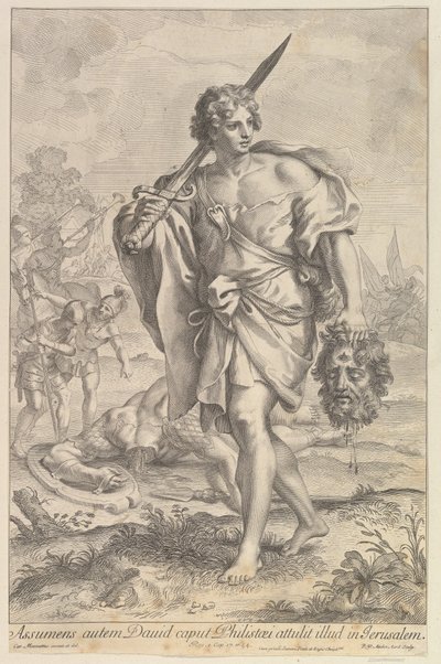 David con la cabeza de Goliat, 1680-1743 de Robert van Audenaerde