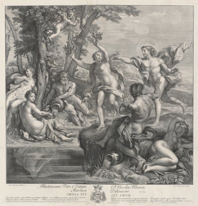 Omnia Vincit Amor [Apolo y Dafne], 1728 de Robert van Audenaerde