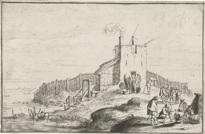 Pequeña fortaleza en un río de Robert van den Hoecke