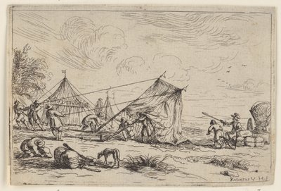 Montar una tienda de campaña Diferentes campamentos (título de la serie) de Robert van den Hoecke