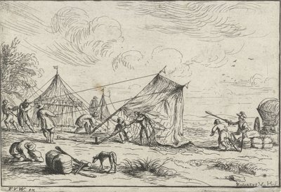 Montar una tienda de campaña Diferentes campamentos (título de la serie) de Robert van den Hoecke
