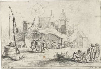 Bueno y una carpa en una ruina Diferentes campamentos (título de la serie) de Robert van den Hoecke
