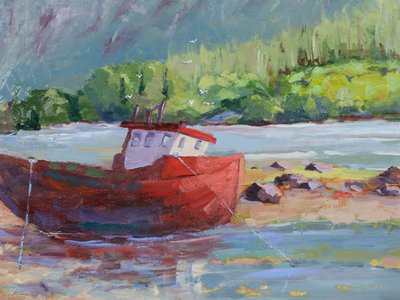 Beached, 2023 (óleo sobre panel) de Roberta Murray