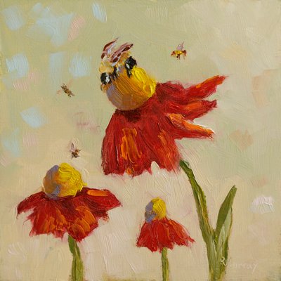Blooming Love Summer, 2023 (óleo sobre panel) de Roberta Murray